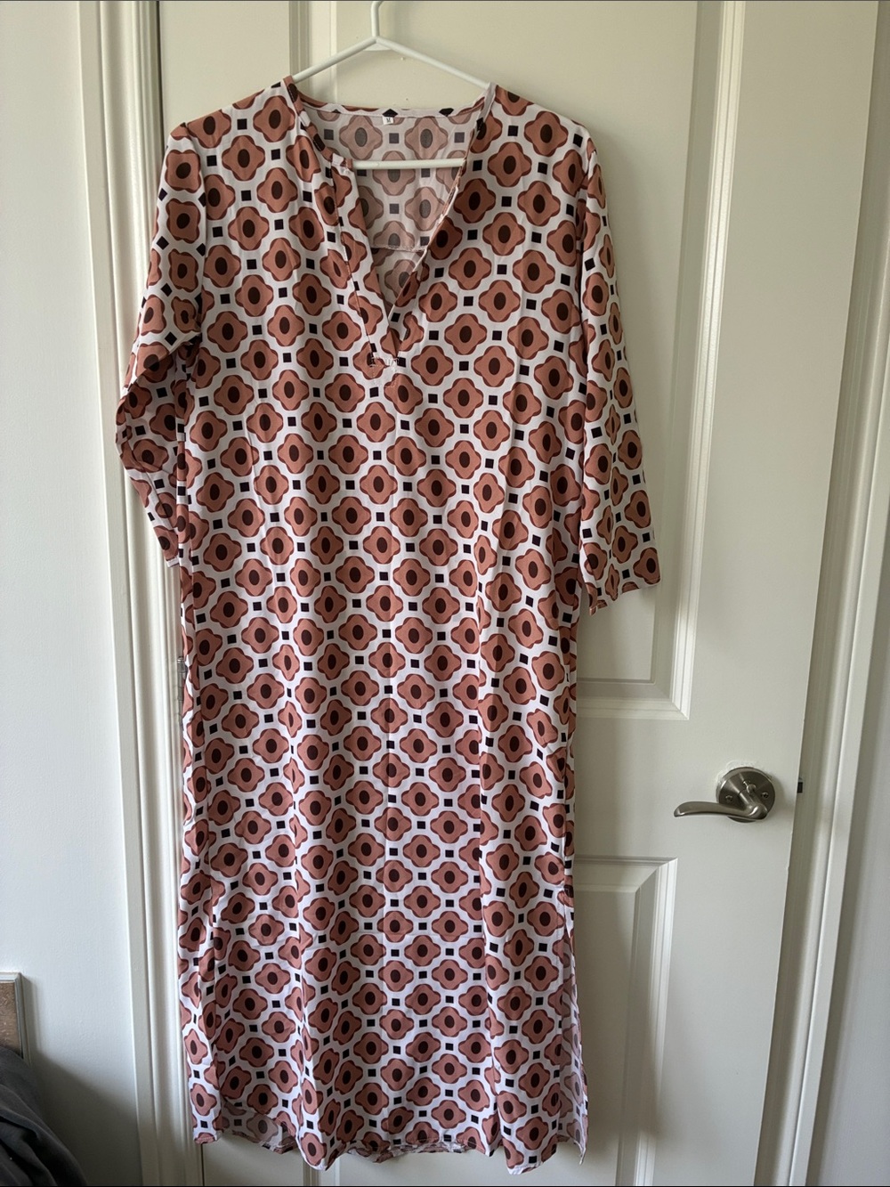 Women's Pink Geometric Midi Dress cover up
